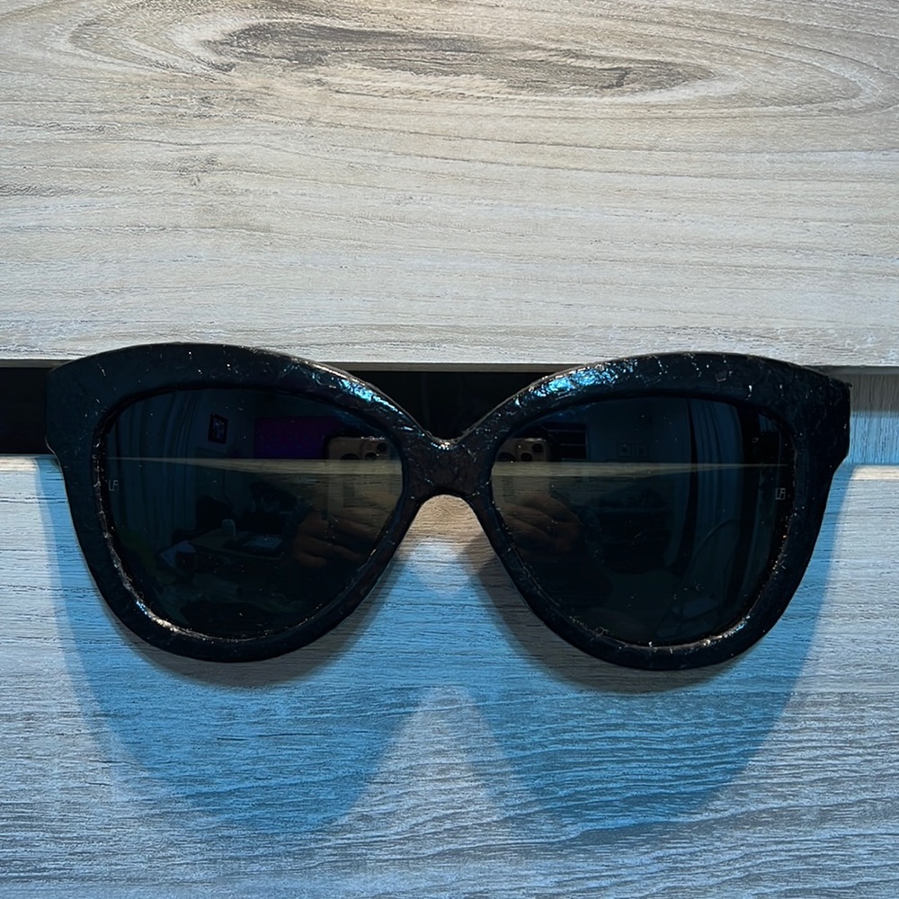 Linda Farrow Snakeskin Sunglasses
